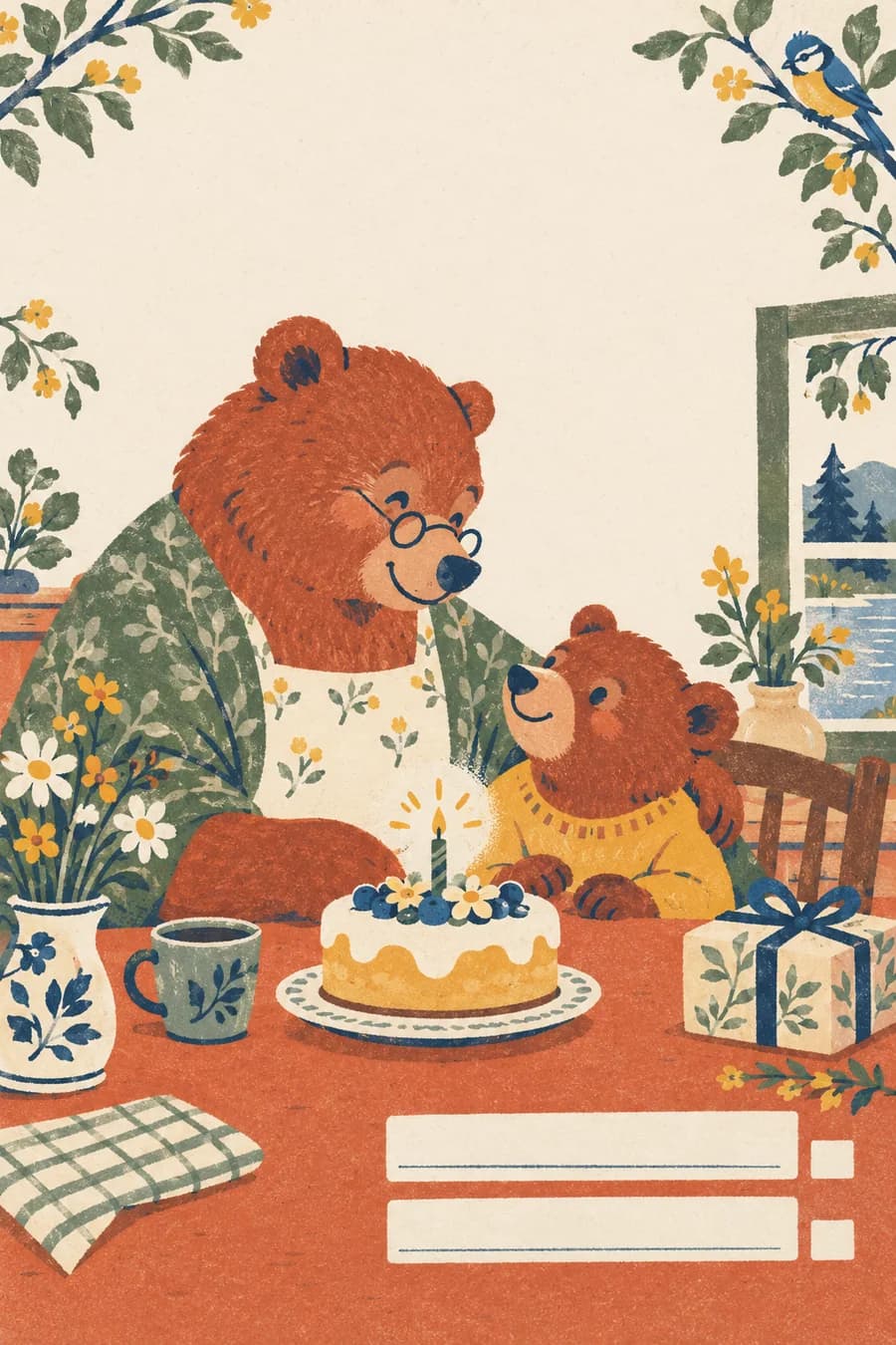 Carte anniversaire à imprimer pour mamie (a completer)