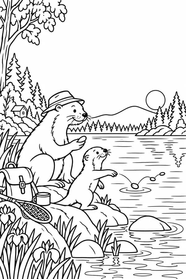 Version à colorier : Carte pour papi à imprimer