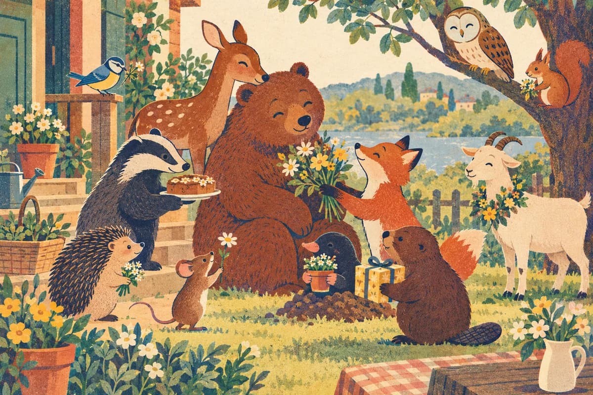 Poème fête des mères pour le CP et le CE1 : Une feuille porte le titre « Poème fête des mères pour le CP et le CE1 », puis « Le poème des petits riens » et ses trois strophes écrites à