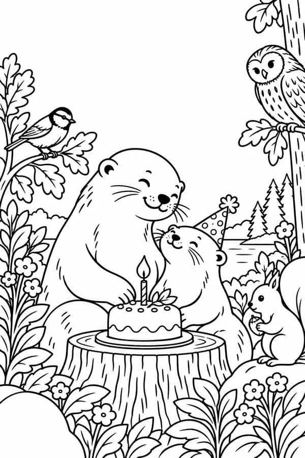 Version à colorier : Carte anniversaire à imprimer pour maman (pop up)