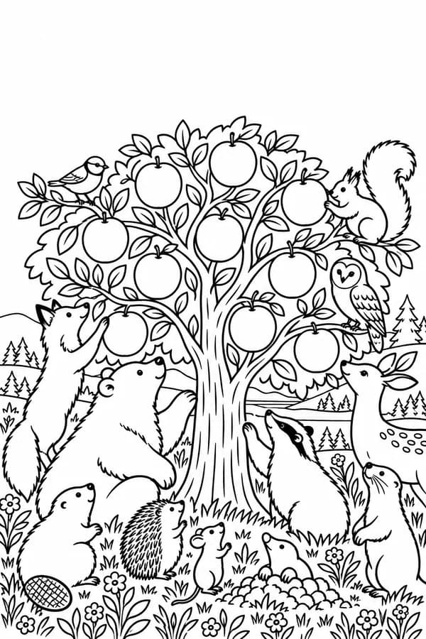 Version à colorier : Carte « Notre arbre » pour les grands-parents
